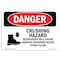 Signmission OSHA Sign, 7" Height, 10" Width, Rigid Plastic, Crushing Hazard Outriggers Stand Clear, Landscape OS-DS-P-710-L-1868 - alternate 1
